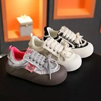 Женские кроссовки на платформе с новой волной, женские осенние новые кроссовки с круглым носком, разноцветные женские повседневные туфли, удобные дышащие лоферы 35 бежевый