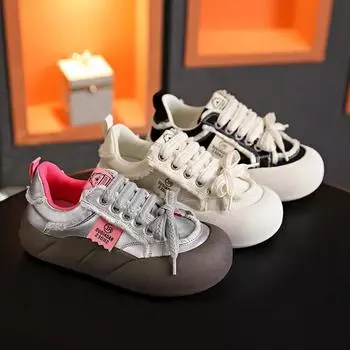 Женские кроссовки на платформе с новой волной, женские осенние новые кроссовки с круглым носком, разноцветные женские повседневные туфли, удобные дышащие лоферы 35 бежевый