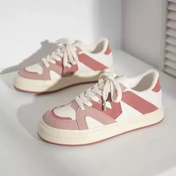 Женские кроссовки на платформе, зеленые, розовые корейские спортивные туфли на плоской подошве, обувь из вулканизированной парусины 35 зелёный