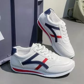 Женские кроссовки на плоской подошве, женские туфли для ходьбы, белые туфли, модные удобные кроссовки, универсальные легкие повседневные кроссовки 35 синий