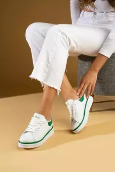 Женские кроссовки на шнуровке с удобной подошвой 001-340-24BЗеленые