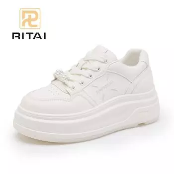 Женские кроссовки на шнуровке, увеличивающие рост, толстая подошва, дышащая, удобная, спортивная, повседневная обувь 35 бежевый