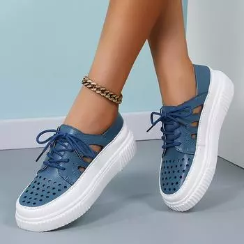Женские кроссовки на танкетке, белые кожаные сандалии, удобные повседневные синие летние туфли для беременных, большие размеры EU:40 белый