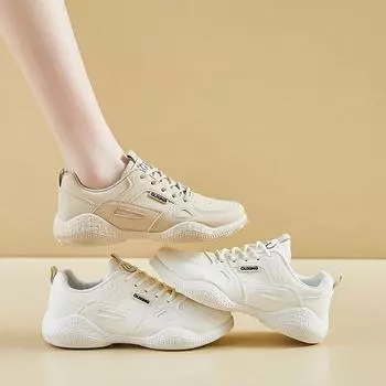Женские кроссовки на толстой платформе, повседневные, дышащие, легкие, из искусственной кожи, для ходьбы, удобные, нескользящие, со шнуровкой, для работы, теннисные кроссовки для женщин 35 хаки