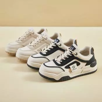 Женские кроссовки на толстой платформе, повседневные, нескользящие, со шнуровкой, дышащие, для ходьбы, удобные, для работы на открытом воздухе, теннисные туфли для женщин, кроссовки из искусственной кожи 35 хаки