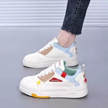 Женские кроссовки на толстой платформе, повседневные, нескользящие, со шнуровкой, легкие, прогулочные кроссовки, дышащие, удобные, из искусственной кожи, для бега и тенниса для женщин 35 розовый