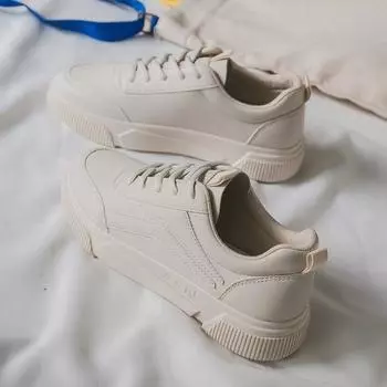 Женские кроссовки на толстой подошве 2024 года, летние женские повседневные туфли небольшого размера белого цвета, универсальная корейская версия, спортивная и дорожная обувь для бега 35 белый