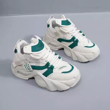 Женские кроссовки на толстой подошве белого и черного цвета, модные повседневные женские кроссовки на вулканизированной подошве, спортивные кроссовки на высокой платформе для женщин 35