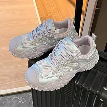 Женские кроссовки на толстой подошве белого и черного цвета, модные повседневные женские кроссовки на вулканизированной подошве, спортивные кроссовки на высокой платформе для женщин 35 бежевый