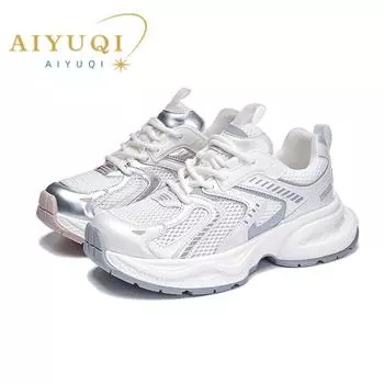 Женские кроссовки на толстой подошве, дышащие повседневные кроссовки для бега, удобные женские студенческие туфли 35