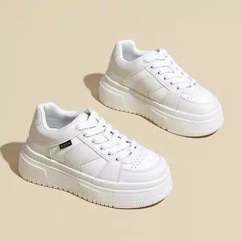 Женские кроссовки на толстой подошве, новые туфли на платформе, розовые нишевые повседневные белые туфли, модная обувь 35 розовый