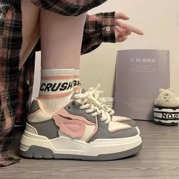 Женские кроссовки на толстой подошве, осенние новые цвета, спортивная модная женская обувь Ins Bread, нишевая повседневная обувь, модная 35