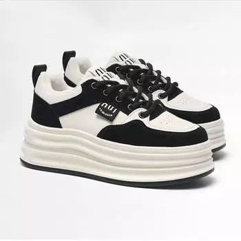 Женские кроссовки на толстой подошве со шнуровкой и плюшевой подкладкой, осень/зима 2024 г. 38 хаки