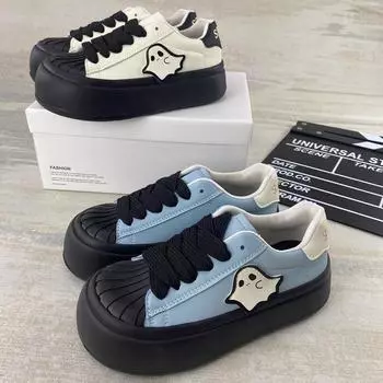 Женские кроссовки New Bread с большой головкой, повседневные белые туфли на платформе 35