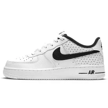 Женские кроссовки Nike Air Force 1 07 GS Swooshfetti белые черные DC9189-100