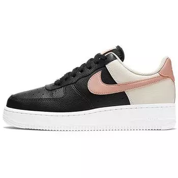 Женские кроссовки Nike Air Force 1 07 Black Metallic Red Bronze Light-Orewood-Brown White CU5311-001