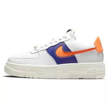 Женские кроссовки Nike Air Force 1 Low Pixel Белые с бордовым 35.5