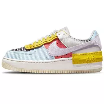 Женские кроссовки Nike Air Force 1 Shadow Patchwork Multi-Color Sail Hydrogen-Blue DM8076-100 36