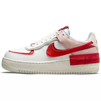 Женские кроссовки Nike Air Force 1 Shadow Cracked Leather White Summit-White Gym-Red CI0919-108 36