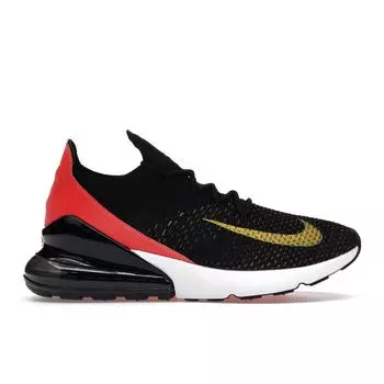 Женские кроссовки Nike Air Max 270 Flyknit Yellow Strike черные AH6803-003