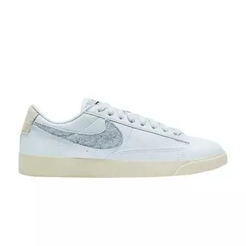 Женские кроссовки Nike Blazer Low SE из переработанной шерсти Light Armory Blue, черные DA4934-400 36.5