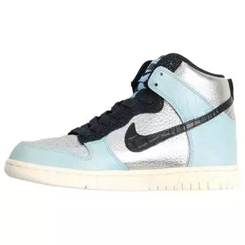 Женские кроссовки Nike Dunk High LX Metallic Silver Mica Blue, черные 881233-002 37.5