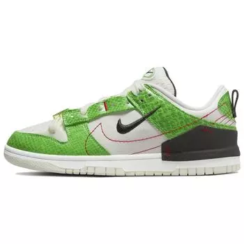 Женские кроссовки Nike Dunk Low Disrupt 2 Green Snakeskin Sail Black White DV1491-101 35.5