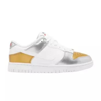 Женские кроссовки Nike Dunk Low SE Silver Gold Metallic White Metallic-Gold Metallic-Silver DH4403-700 36