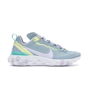 Женские кроссовки Nike React Element 55 Ocean Cube Blue Luminous-Green-Light-Aqua-Amethyst-Tint BQ2728-301