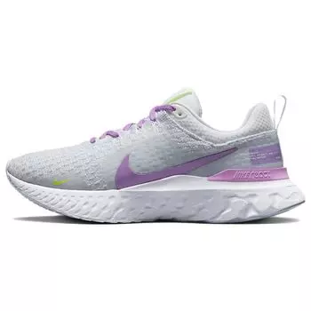 Женские кроссовки Nike React Infinity Run Flyknit 3 Grey Rush Fuchsia White Blue-Tint DZ3016-100 36