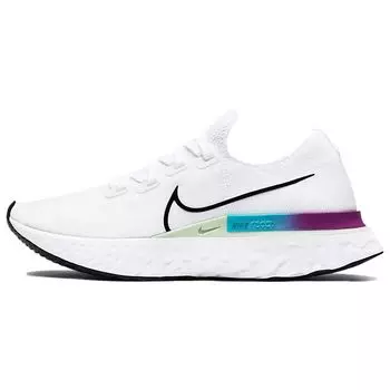 Женские кроссовки Nike React Infinity Run Flyknit White Ombre Vapor-Green Oracle-Aqua Black CD4372-102