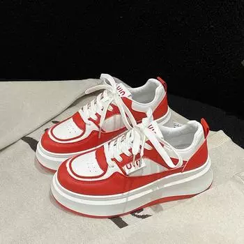 Женские кроссовки, новая модная весенняя вулканизированная обувь на платформе со шнуровкой, брендовая дизайнерская массивная повседневная обувь, Zapatos Mujer 35