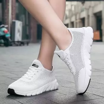 Женские кроссовки, новая повседневная обувь, модные кроссовки, дышащие удобные уличные кроссовки 36 белый