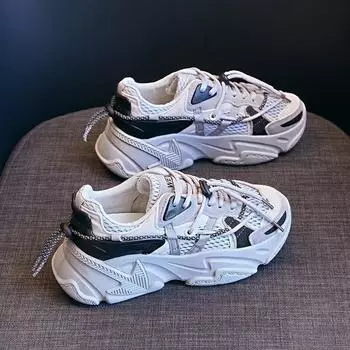 Женские кроссовки, новая весенняя обувь, женская повседневная спортивная теннисная обувь на шнуровке, женская дышащая вулканизированная обувь для бега на платформе 35