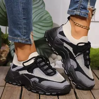 Женские кроссовки, новые дышащие кроссовки для бега, женская легкая сетчатая спортивная обувь на воздушной подушке, женская обувь для тренировок на открытом воздухе со шнуровкой 35 бежевый