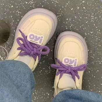 Женские кроссовки, новые летние повседневные универсальные туфли, туфли для скейтбординга на толстой подошве с большим носком 35