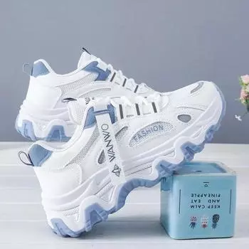 Женские кроссовки, новые массивные кроссовки, женская повседневная обувь с дышащей сеткой, кроссовки для тенниса, женская вулканизированная обувь на платформе со шнуровкой 35