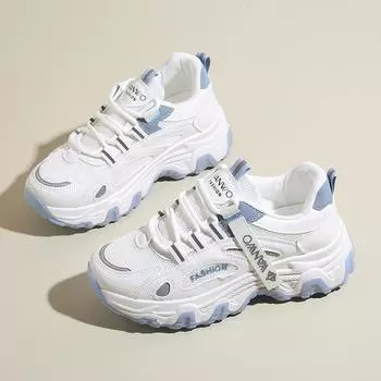 Женские кроссовки, новые массивные кроссовки, женская повседневная обувь с дышащей сеткой, кроссовки для тенниса, женская вулканизированная обувь на платформе со шнуровкой 35