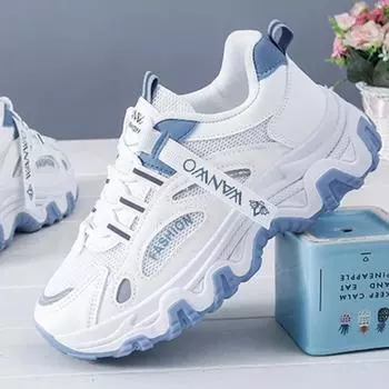 Женские кроссовки, новые массивные кроссовки, женская повседневная обувь с дышащей сеткой, кроссовки для тенниса, женская вулканизированная обувь на платформе со шнуровкой 35