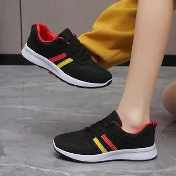 Женские кроссовки, новые, на шнуровке, дышащие, сетчатые, на платформе, для женщин, легкие, для активного отдыха, женские, повседневные, прочные, для бега, Tenis 36