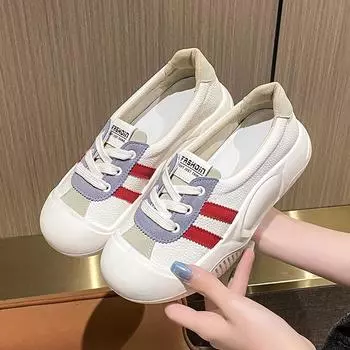 Женские кроссовки Новые повседневные износостойкие и дышащие кроссовки Женские кроссовки на плоской платформе Дизайнерская обувь для женщин 35 бежевый