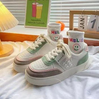 Женские кроссовки, новые зимние резиновые женские туфли на плоской подошве с мягкой подошвой, модные повседневные пшеничные кроссовки в тон, женские кроссовки 35