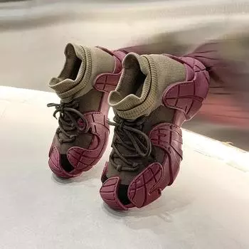 Женские кроссовки Обувь 2024 Модная обувь Теннисная женская Женские каблуки Женские туфли Платформа Дизайнерские кроссовки Женские толстые 36 фиолетовый