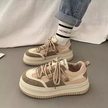 Женские кроссовки, осенние и зимние туфли-лодочки для отдыха, женские новые зимние спортивные нишевые кроссовки на платформе, оригинальные женские кроссовки 35