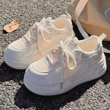 Женские кроссовки осенние на шнуровке с круглым носком повседневные кроссовки женские уличные кроссовки на платформе для бега дизайнерская обувь для женщин Zapatos De Mujer 35