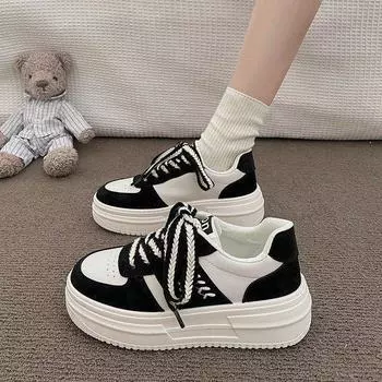 Женские кроссовки, осенние новые резиновые кроссовки на платформе с мягкой подошвой, на платформе, пшеничного цвета, с круглой головкой, кроссовки для отдыха, смешанная партия 35