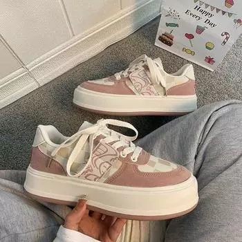 Женские кроссовки, осенние новые резиновые кроссовки с мягкой подошвой, одинаковые по цвету, на шнуровке, в китайском стиле, студенческие кроссовки на плоской подошве, женские смешанные партии 35