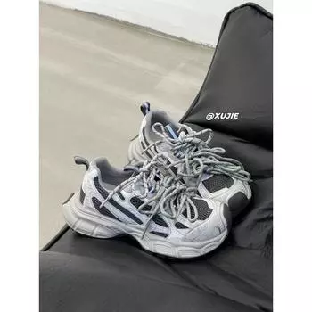 Женские кроссовки «папины», новые весенне-летние универсальные, на маленькой толстой подошве, увеличивают рост и делают ноги маленькими, повседневная спортивная обувь 35 бежевый