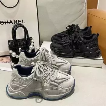 Женские кроссовки, повседневная обувь класса люкс для женщин, осенние сетчатые дышащие дизайнерские кроссовки на платформе, серые, легкие туфли на плоской подошве 35