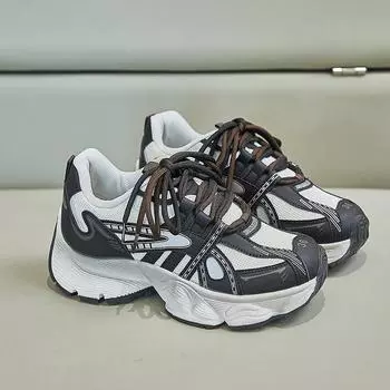 Женские кроссовки, повседневная обувь, увеличивающая рост на толстой подошве 35 чёрный